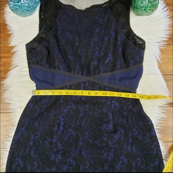 Anthropologie moulinette soeurs Blue Black Lace dress - Picture 9 of 15